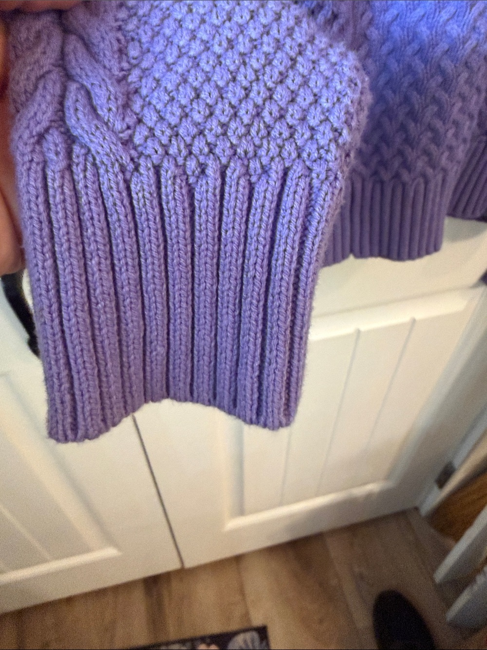 Context from Lord and Taylor Women's Large cropped knit Lilac pullover sweater - Picture 5 of 8